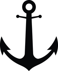 Classic anchor silhouette on white background