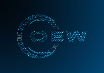 OEW low poly letter logo vector design. OEW lower poly logo design. Low poly logo.