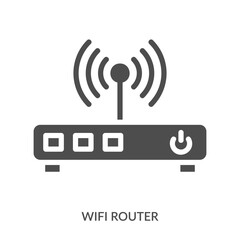 Wifi Router Icon Line Style. Design Vector Illustration
