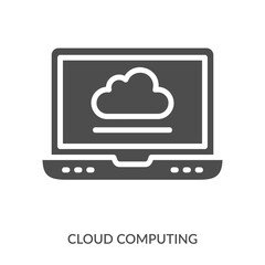 Cloud Computing Icon Line Style. Design Vector Illustration