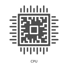 Cpu Icon Line Style. Design Vector Illustration
