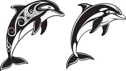 Dolphin icon and Design in the dolphin's body