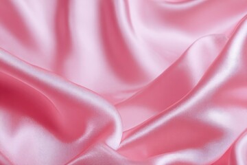 Close-up of draped, soft pink satin fabric