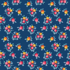Japanese Garden Bouquet Vector Seamless Pattern
