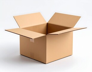 Open Cardboard Box on white background 