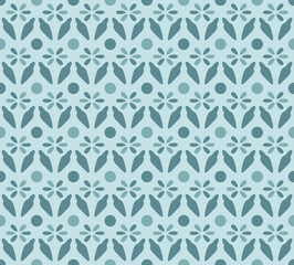 Japanese Simple Flower Motif Vector Seamless Pattern