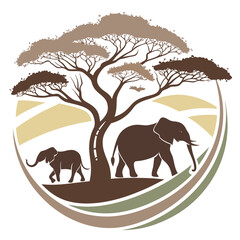 Obraz premium elephants in the forest