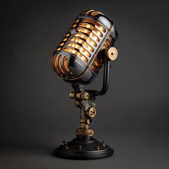 Minimalist crest of an alien form rendered in dusk blue color evokes mysterious fantasy symbolism