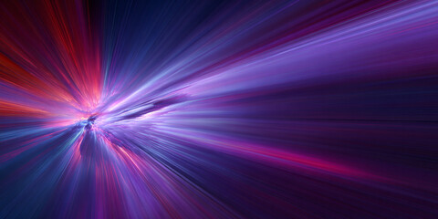Bright blue and red light with purple streaks abstract