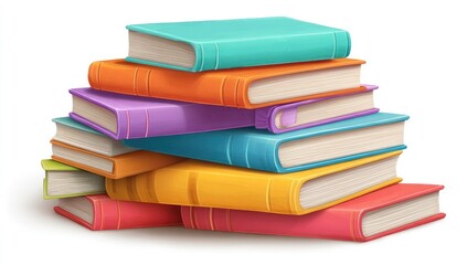 A colorful stack of books