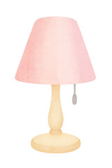 Obraz premium Pastel Watercolor Bedside Lamp PNG