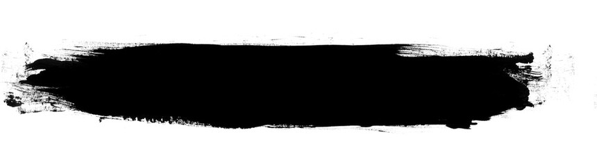 High-Contrast Black Brush Stroke Label Design with Rough Artistic Finish for Professional and Creative Use