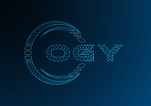 OGY low poly letter logo vector design. OGY lower poly logo design. Low poly logo.