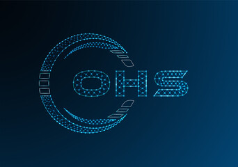 OHS low poly letter logo vector design. OHS lower poly logo design. Low poly logo.