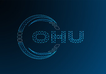 OHU low poly letter logo vector design. OHU lower poly logo design. Low poly logo.