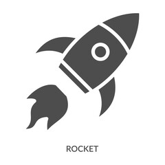 Rocket Icon Line Style. Design Vector Illustration