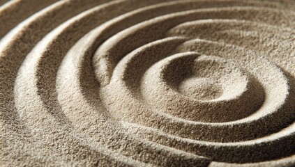 Obraz premium Close-up of concentric sand patterns