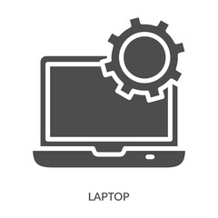 Laptop Icon Line Style. Design Vector Illustration