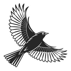 Naklejka premium Detailed illustration of a bird in flight with intricate feather details