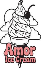 vector illustration of ice cream logo