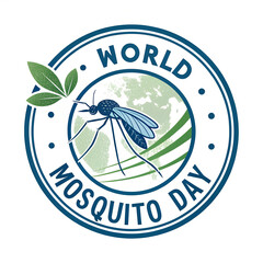 World mosquito day, World mosquito day art, World mosquito day logo, World mosquito day illustration 