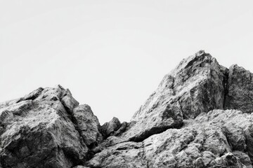 Gray rock formations rise against a pale sky