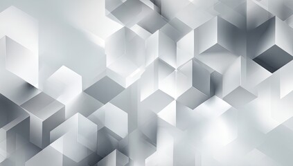 Abstract background of overlapping, light gray cubes