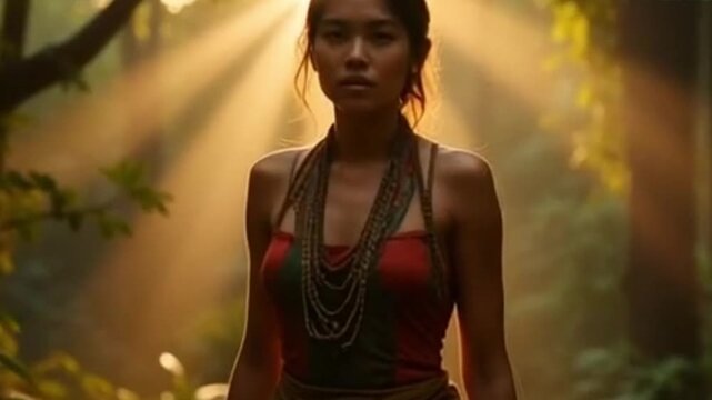 Malay Silat Warrior Woman in Jungle at Dawn &ndash; Cinematic 8K