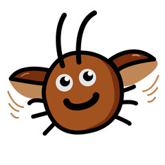Cartoon Illustration of a Happy cockroach Character