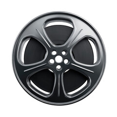 Obraz premium Silver film reel, detailed view