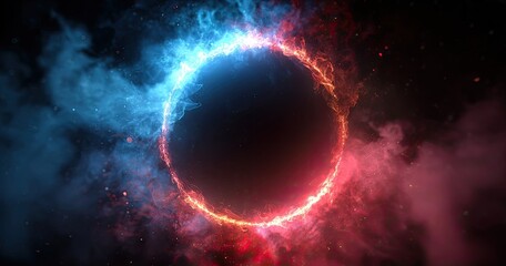 Circular portal of fire and ice