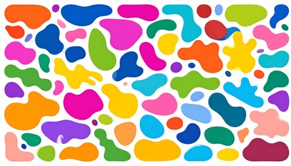 Colorful abstract shapes on white background
