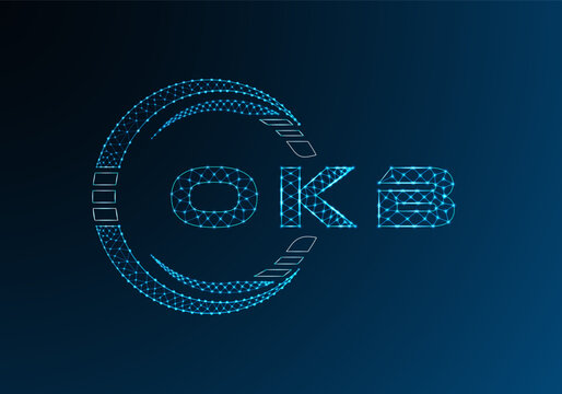 OKB low poly letter logo vector design. OKB lower poly logo design. Low poly logo.