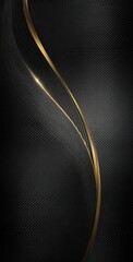 Abstract dark background with golden flowing lines