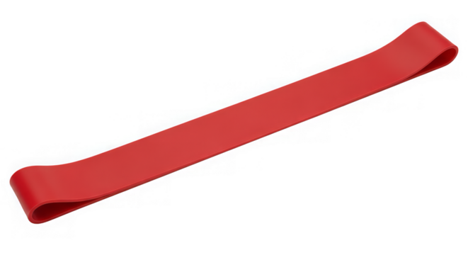 A single resistance band in solid red curves against a dark background.