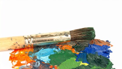 Obraz premium watercolor paints and brushes