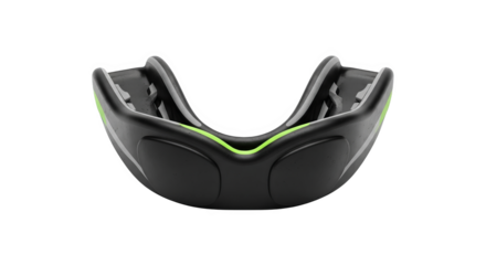 Isolated athletic mouthguard showcases sleek design with protective features.