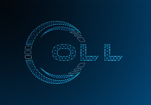 OLL low poly letter logo vector design. OLL lower poly logo design. Low poly logo.