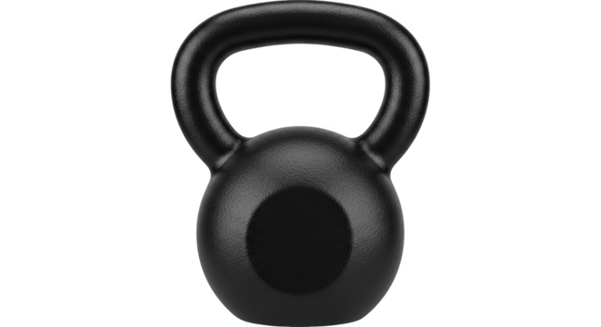 Isolated kettlebell on a contrasting backdrop is ready for powerful workout.