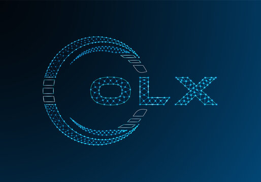 OLX low poly letter logo vector design. OLX lower poly logo design. Low poly logo.