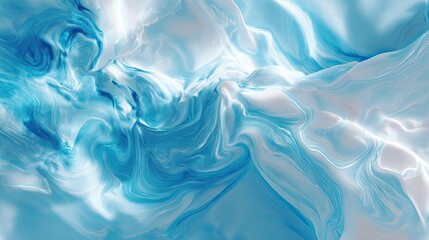 Obraz premium Abstract swirling liquid texture in light blue and white