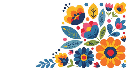 Colorful floral design element isolated on transparent background for decoration