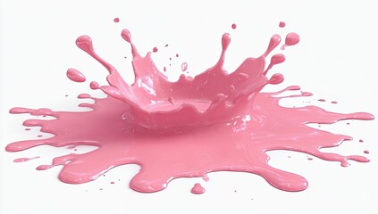 Pink liquid splash, radiating outward