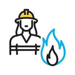 Vector multi color icon for Firewoman