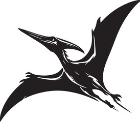 Flying Pteranodon dinosaur bird Silhouette Vector © Ashik Ar