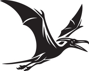 Flying Pteranodon dinosaur bird Silhouette Vector © Ashik Ar