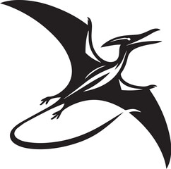Flying Pteranodon dinosaur bird Silhouette Vector © Ashik Ar