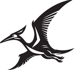 Flying Pteranodon dinosaur bird Silhouette Vector © Ashik Ar