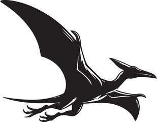 Flying Pteranodon dinosaur bird Silhouette Vector © Ashik Ar