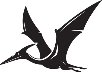 Flying Pteranodon dinosaur bird Silhouette Vector © Ashik Ar